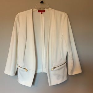 Guess cropped jacket in white/ivory